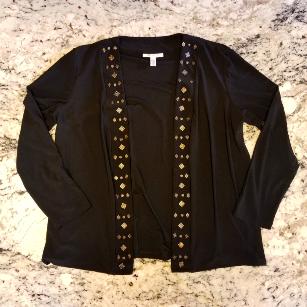 Metal Detail Stretchy Blazer Jacket